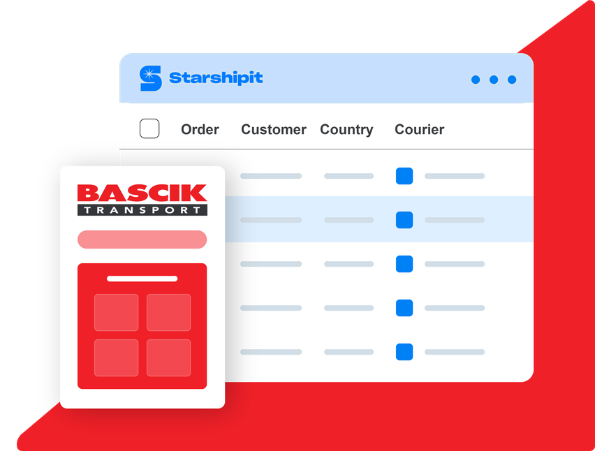 Bascik shipping integration dashboard illustration Bascik shipping integration dashboard illustration