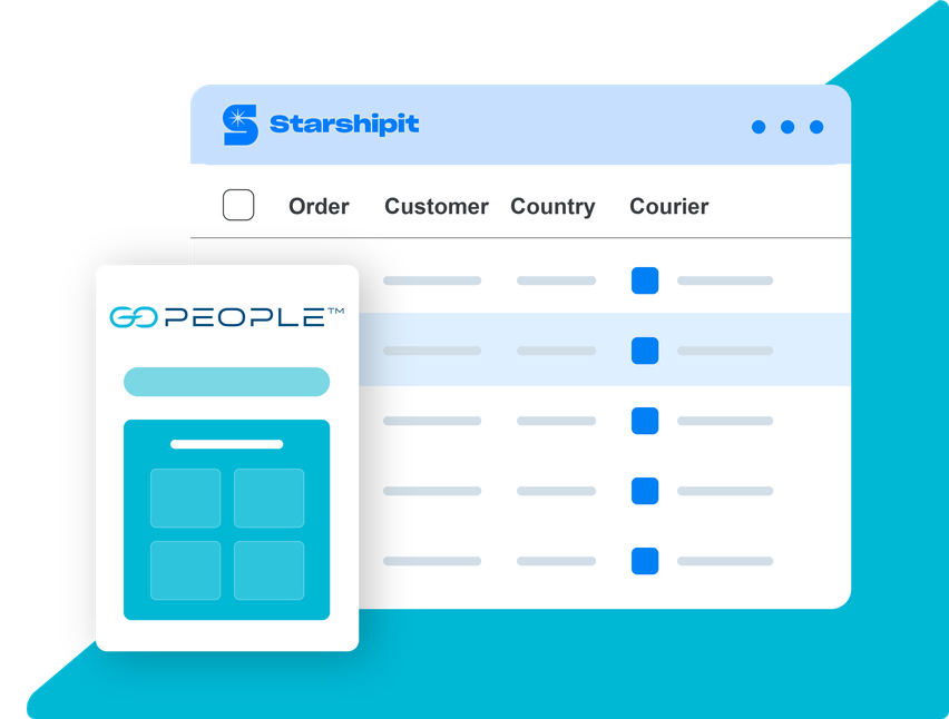 GoPeople shipping integration dashboard illustration GoPeople shipping integration dashboard illustration