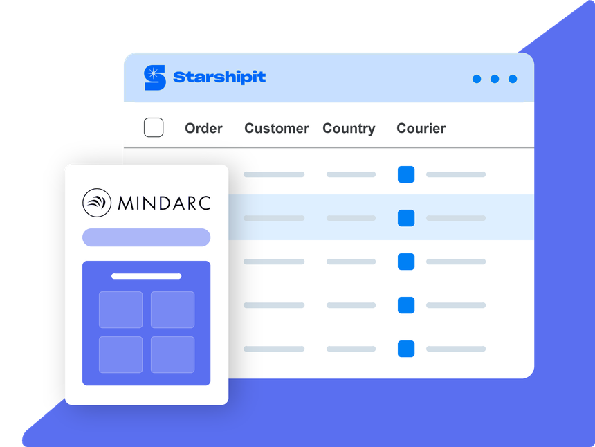 Starshipit and Mindarc integration Starshipit and Mindarc integration