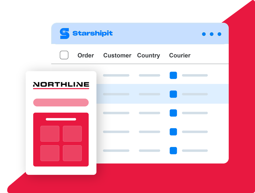 Northline shipping integration dashboard illustration Northline shipping integration dashboard illustration