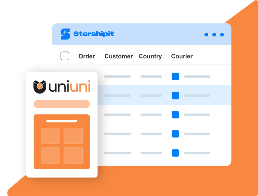 UniUni shipping integration dashboard illustration UniUni shipping integration dashboard illustration