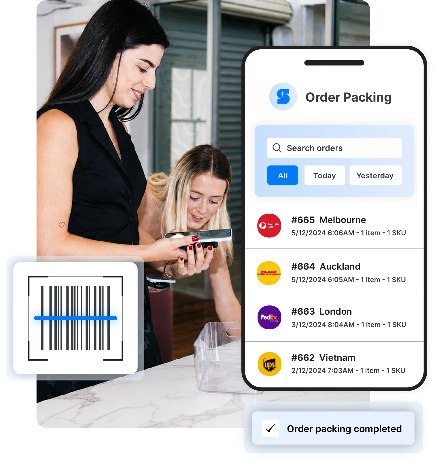 Starshipit mobile app for order packing and barcode verification
